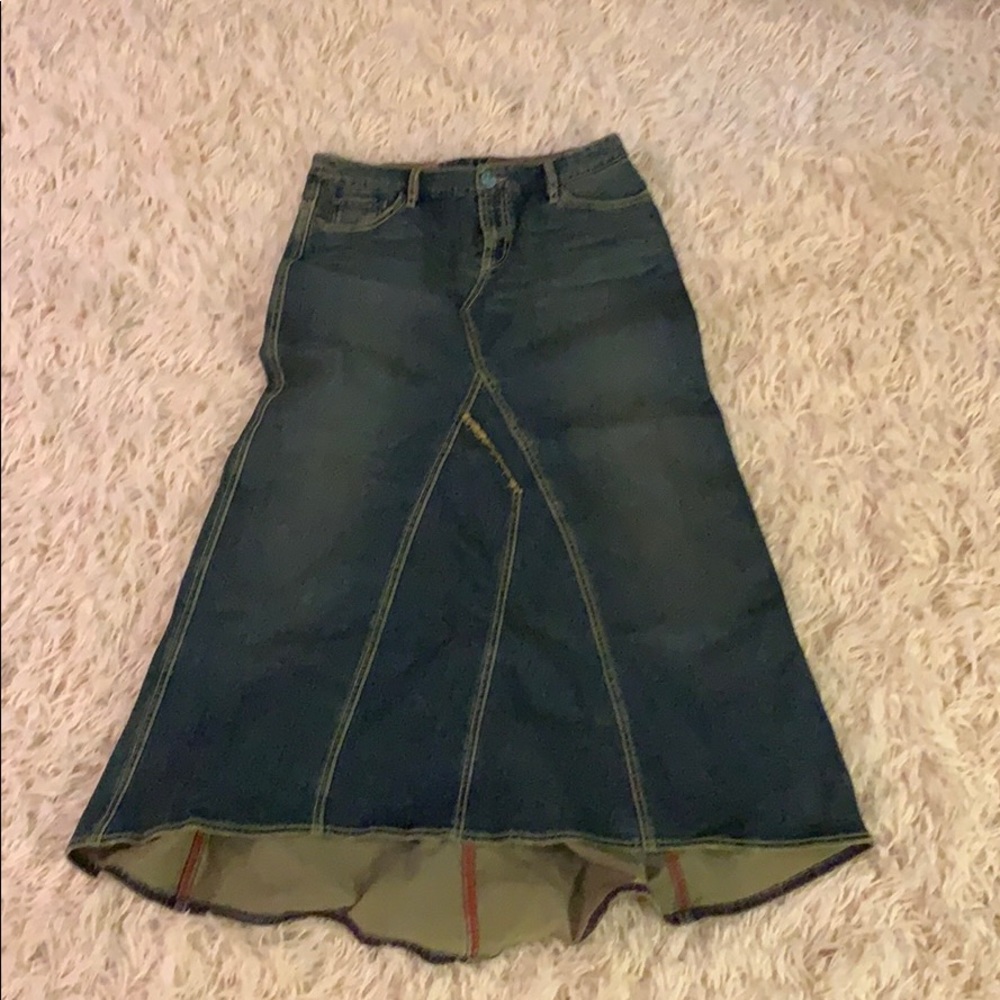 Free People fishtail Jean skirt size 27